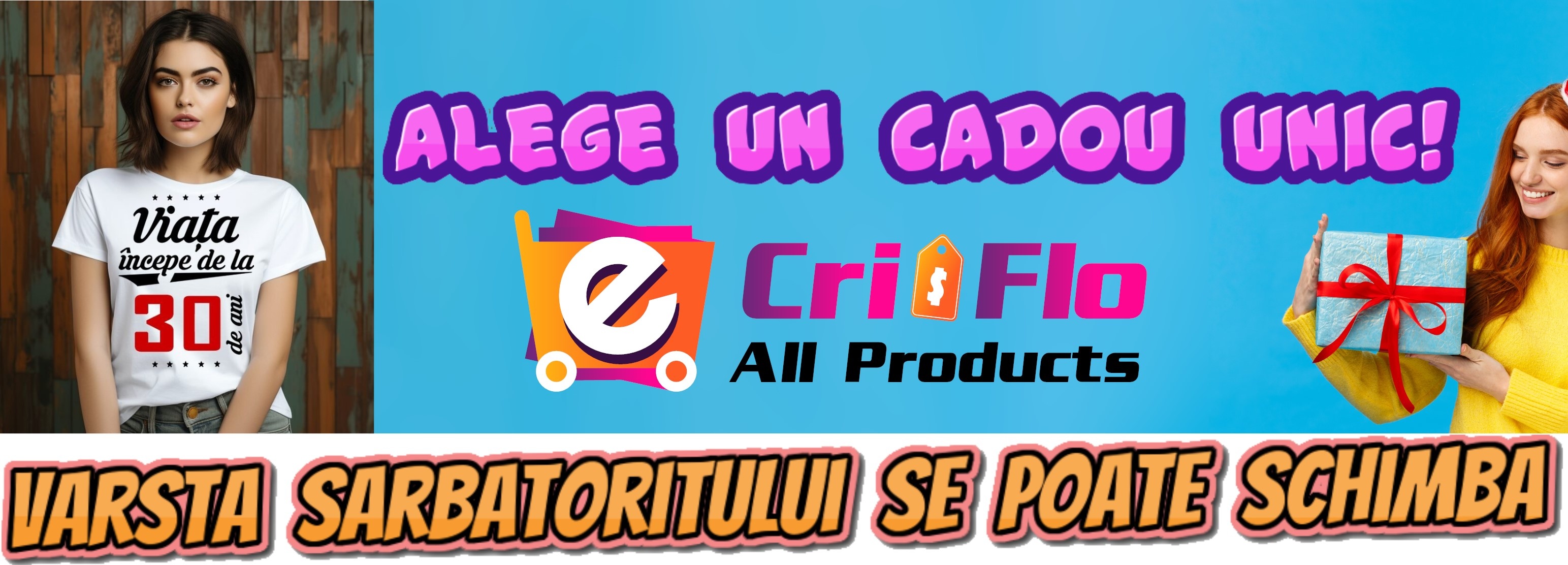 Banner Tricou Aniversa dama Viata incepe ani
